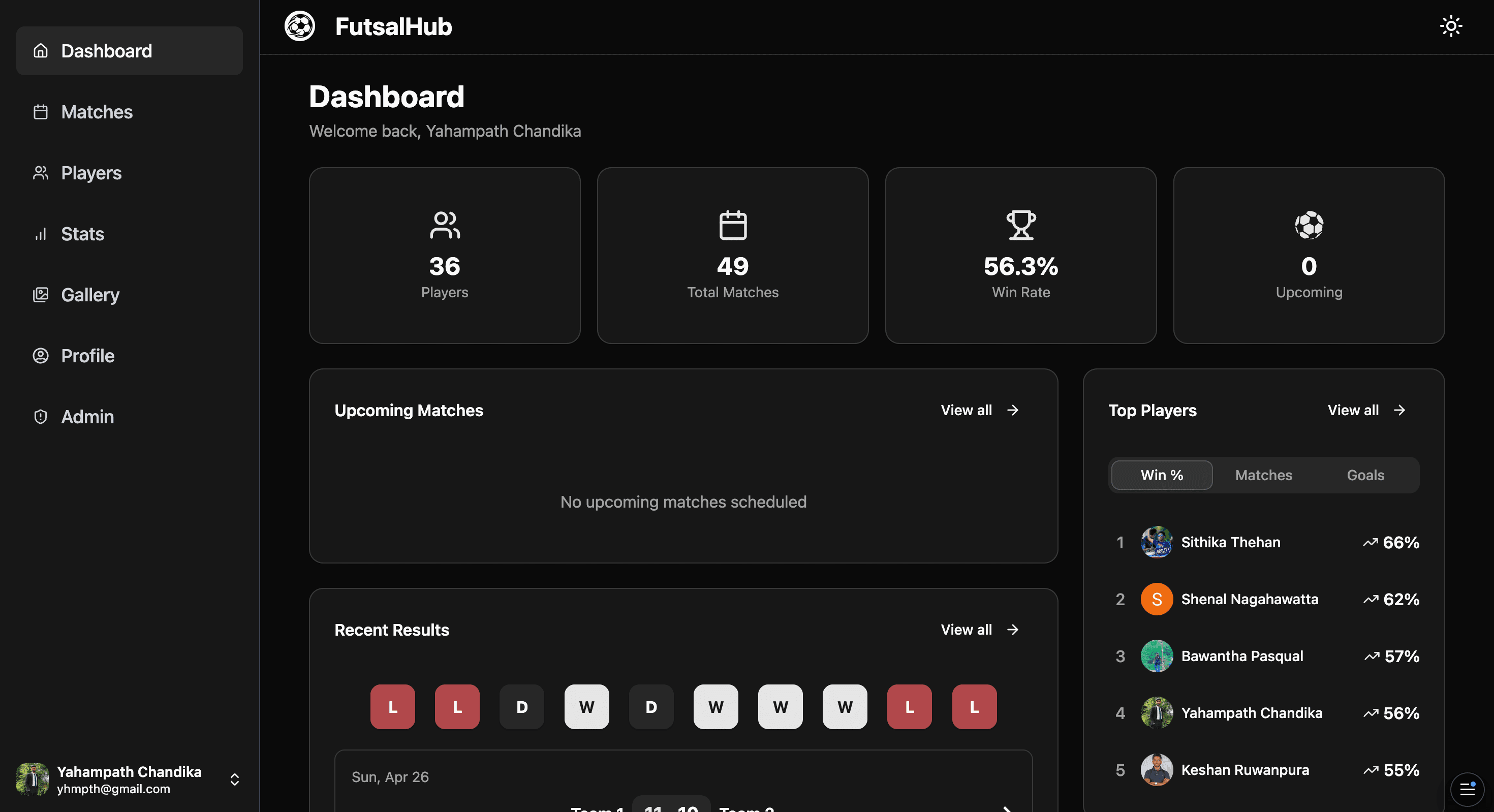 Futsal Hub — Community Sports App — desktop screenshot 1