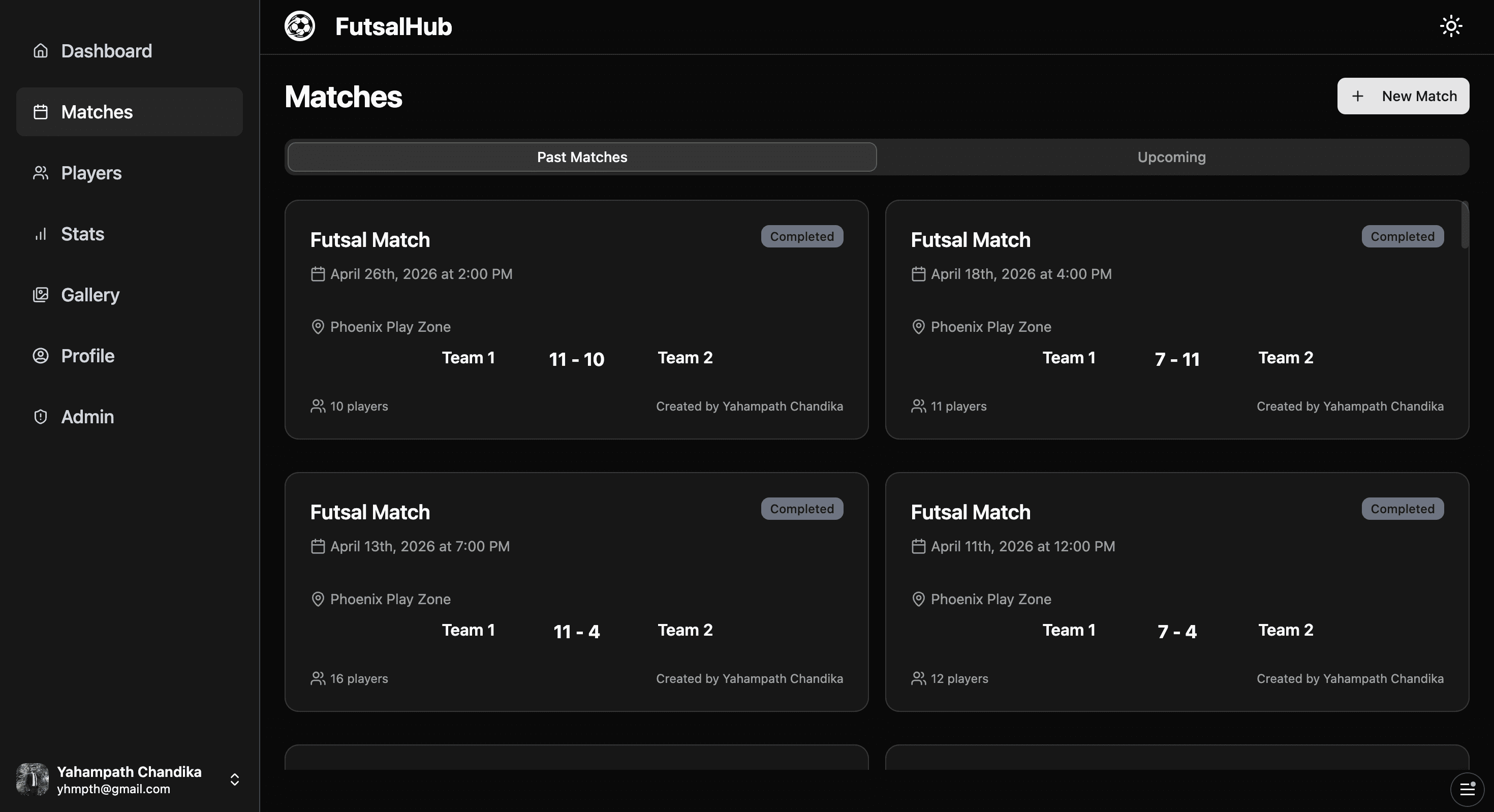 Futsal Hub — Community Sports App — desktop screenshot 2